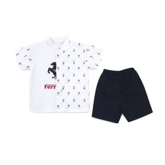 BOYS S/S 3PC KNICKER SUIT WHITE ZHS-26 12-18M 2683 Default Title - MamasJan KidsWear