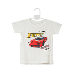 BOYS S/S ROUND NECK T-SHIRT WHITE ZHS-26 12-18M 2623 Default Title - MamasJan KidsWear