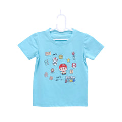 BOYS S/S ROUND NECK T-SHIRT SEA GREEN ZHS-26 3-4 YEAR 2605 Default Title - MamasJan KidsWear