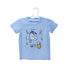 BOYS S/S ROUND NECK T-SHIRT SKY BLUE ZHS-26 2-3 YEAR 2606 Default Title - MamasJan KidsWear