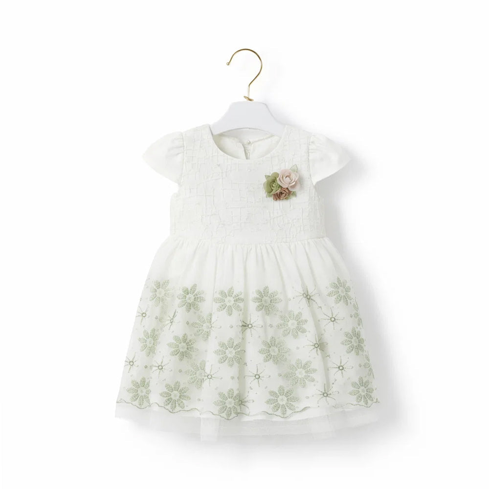 GIRLS CAP/SLV 2PC FANCY FROCK GREEN ZHS-26 12-18M 2199 Default Title - MamasJan KidsWear