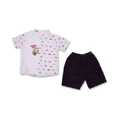 BOYS S/S 3PC KNICKER SUIT WHITE ZHS-26 18-24M 2666 Default Title - MamasJan KidsWear