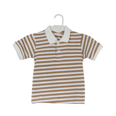 BOYS S/S POLO T-SHIRT N&E WHITE STRIPE OSB ZHS-26 12-18M HC Default Title - MamasJan KidsWear