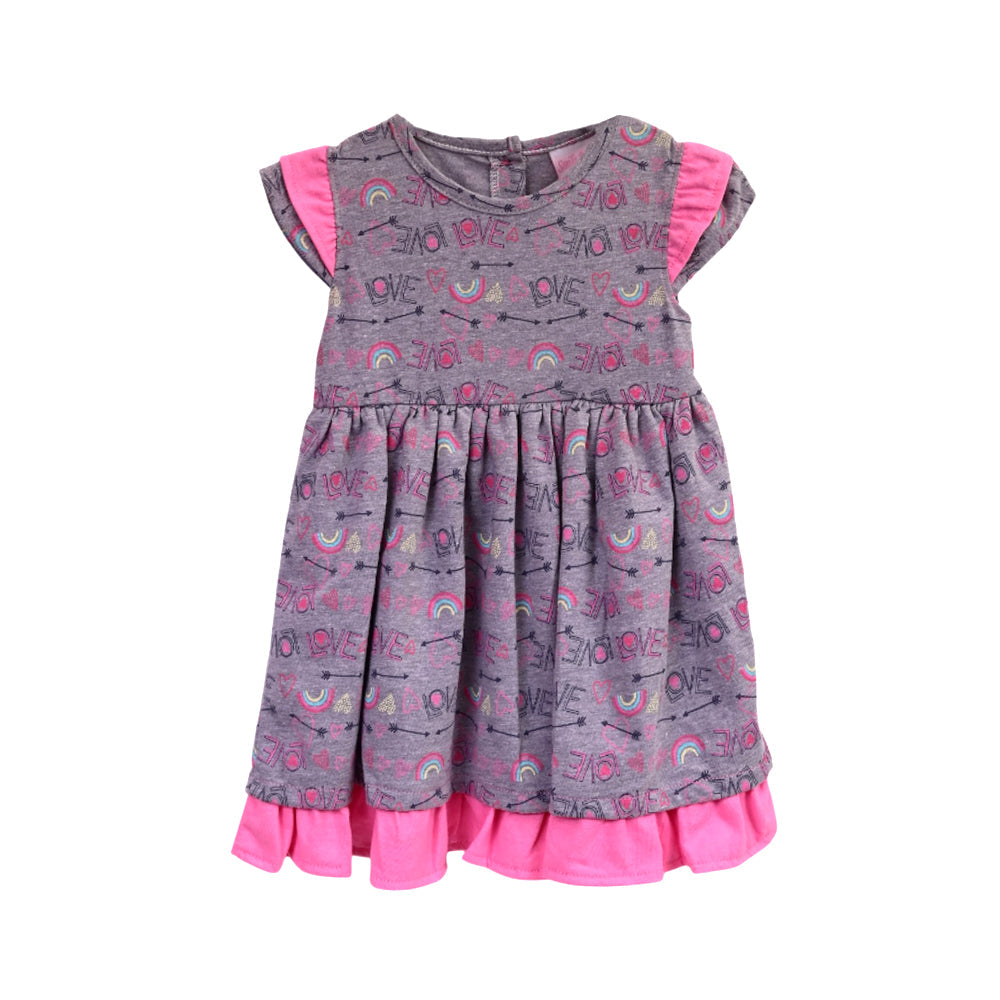 GIRLS CAP/SLV KNIT FROCK PINK ZHS-26 18-24M 6202 Default Title - MamasJan KidsWear