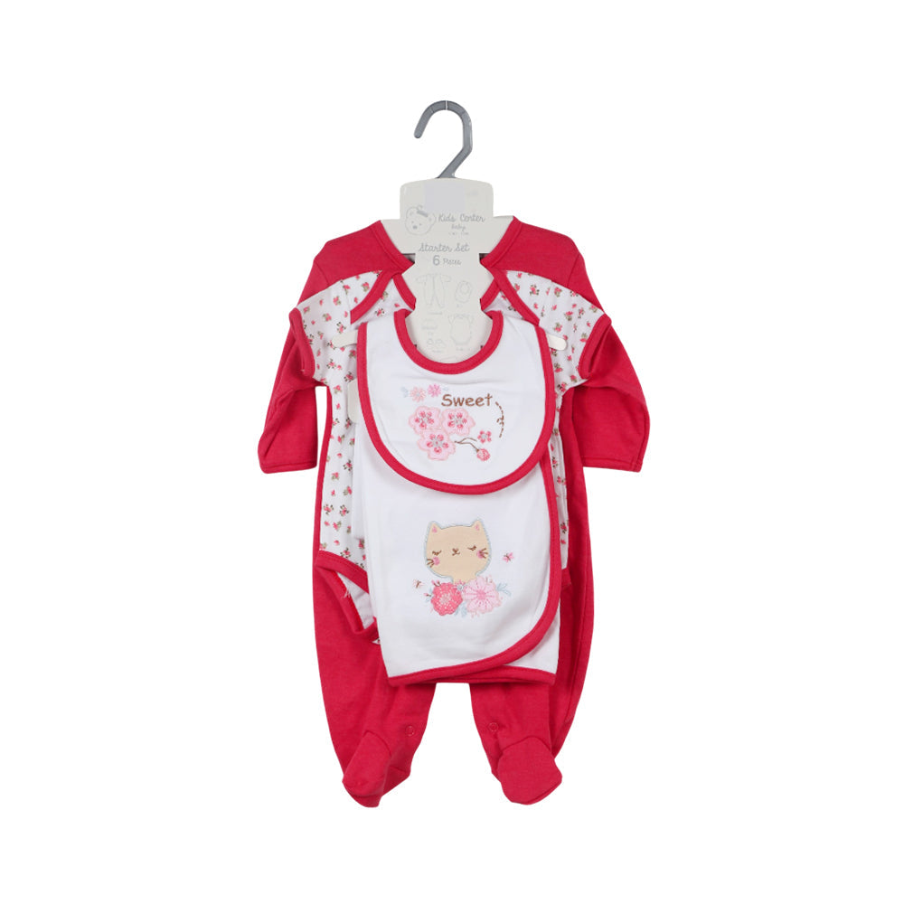 BABY 6PC GIFT SET HANGER RED ZHS-26 0-3M 927 Default Title - MamasJan KidsWear