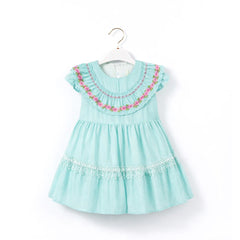 GIRLS CAP/SLV 2PC FROCK GREEN ZHS-26 9-12M HE-007 C.G Default Title - MamasJan KidsWear