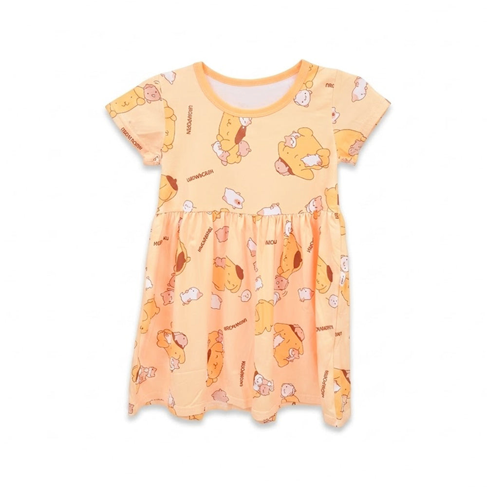 GIRLS S/S KNIT PRINTED FROCK ZHS-26 4-5 YEAR 017 W.G Default Title - MamasJan KidsWear