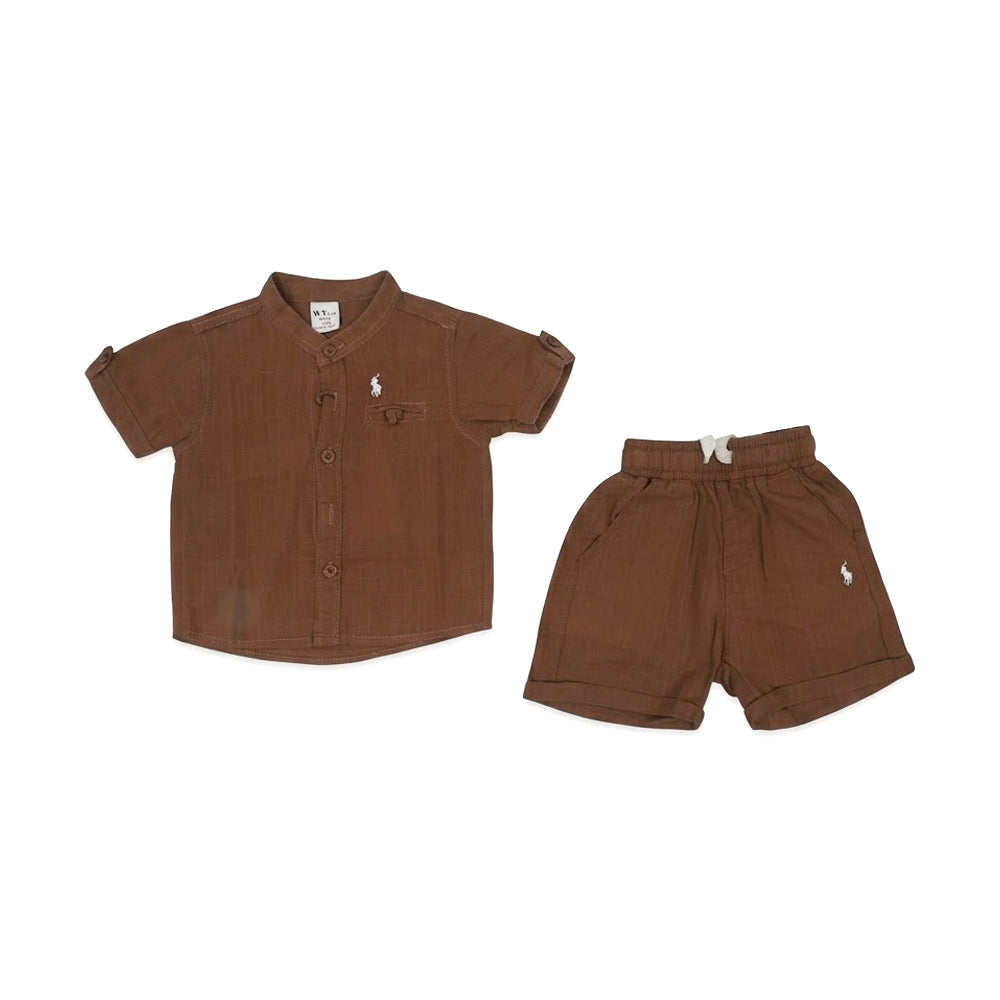 BOYS S/S 2PC KNICKER SUIT ZHS-26 3-6M 011 Default Title - MamasJan KidsWear