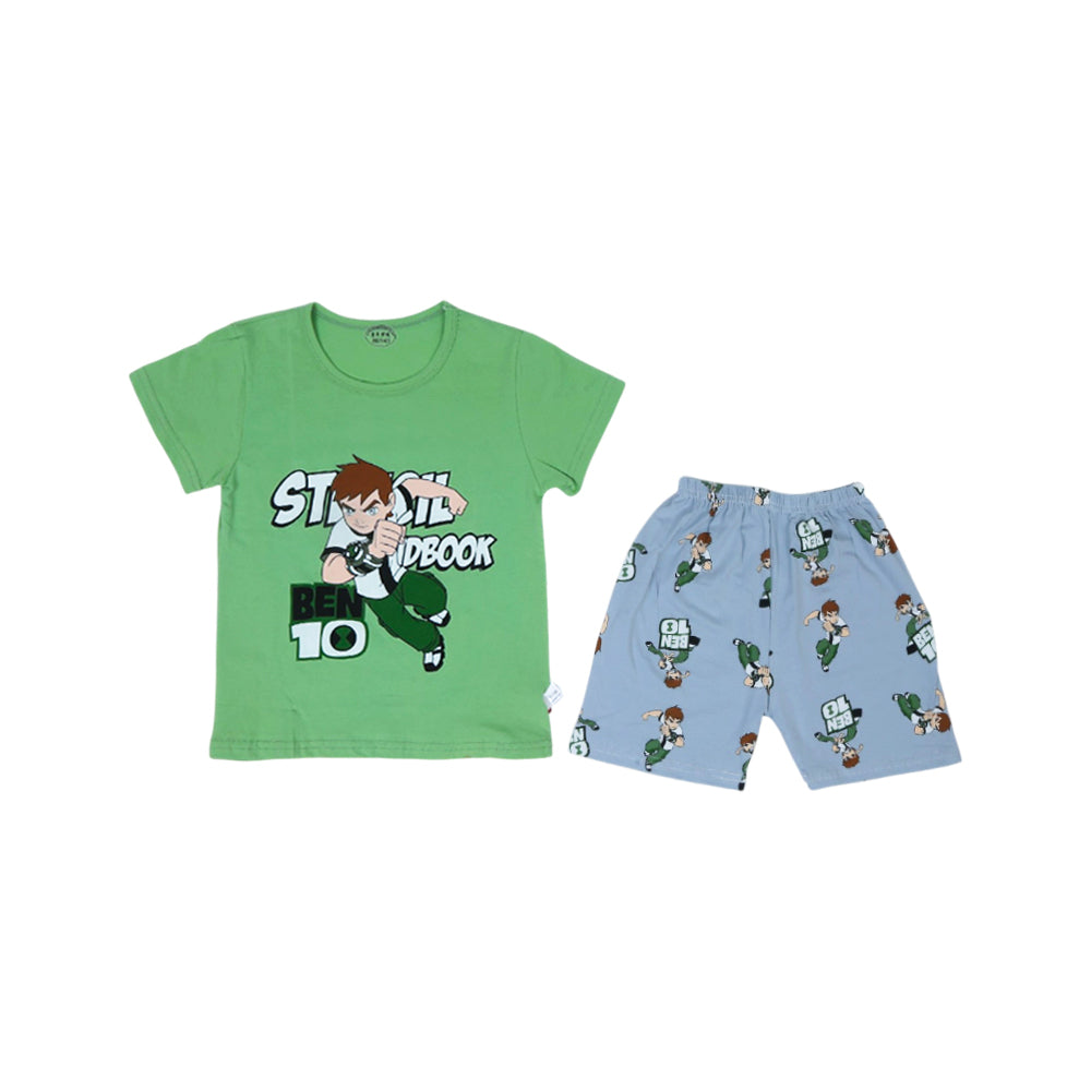 BOYS S/S 2PC KNICKER SUIT MIX COL ZHS-26 5-6YEAR 109 W/G Default Title - MamasJan KidsWear