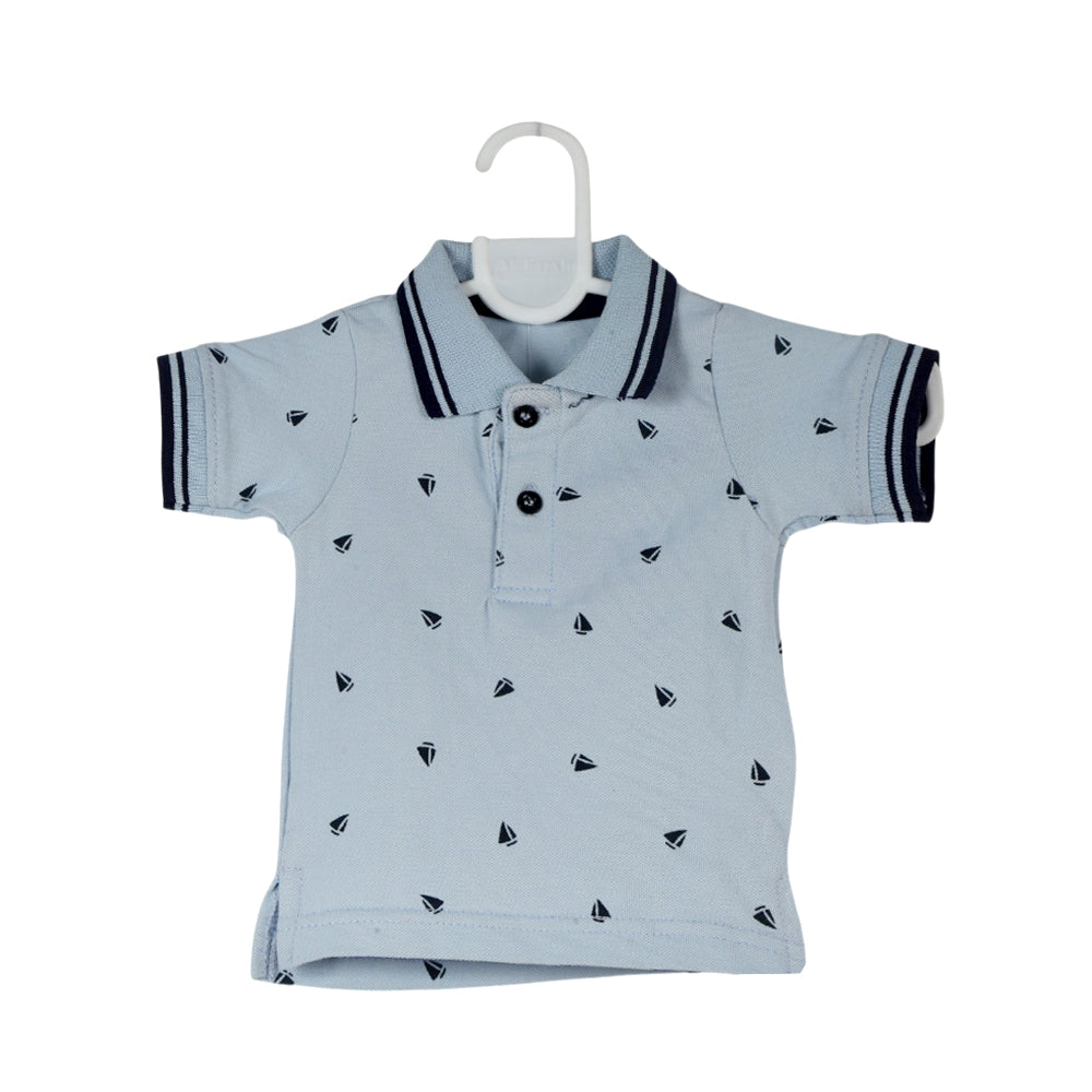 BOYS S/S POLO T-SHIRT SKY BLUE ZHS-26 0-3M 01 H/C Default Title - MamasJan KidsWear