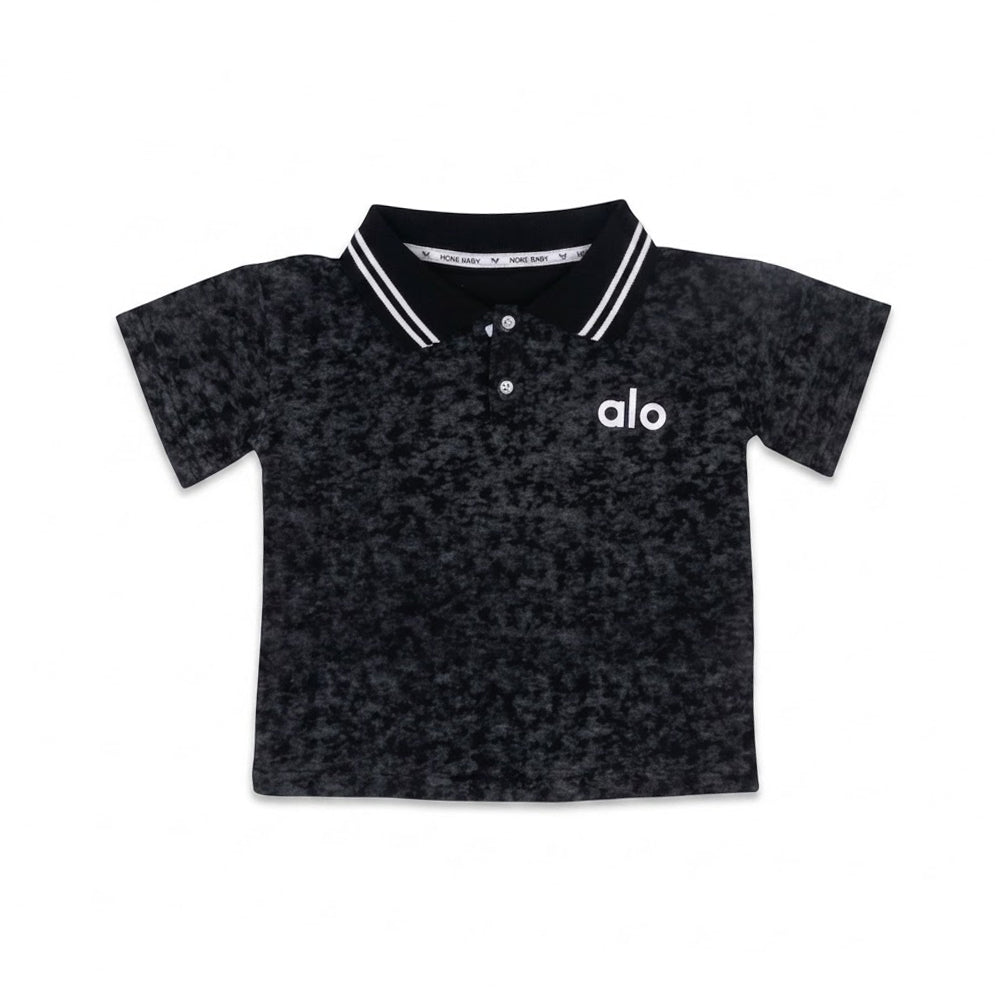 BOYS S/S POLO T SHIRT BLACK IRS-26 18-24M 016 Default Title - MamasJan KidsWear