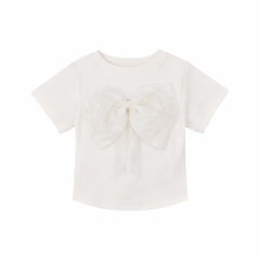GIRLS S/S KNIT FANCY BLOUSE OFF WHITE IRS-26 2-3 YEAR 018 Default Title - MamasJan KidsWear