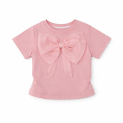 GIRLS S/S KNIT FANCY BLOUSE PINK IRS-26 2-3 YEAR 018 Default Title - MamasJan KidsWear