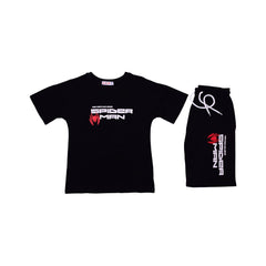BOYS S/S 2PC KNICKER SUIT BLACK IR S-26 9-10 YEAR NO1 Default Title - MamasJan KidsWear