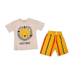 BOYS S/S 2PC KNICKER SUIT OFF WHITE IR S-26 3-4 YEAR NO14 Default Title - MamasJan KidsWear