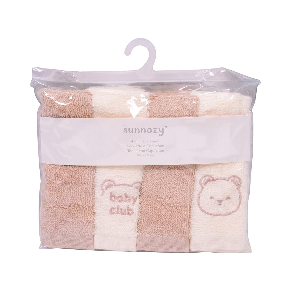 BABY 4PC FACE TOWEL IRS-26 CLTW05-C Default Title - MamasJan KidsWear