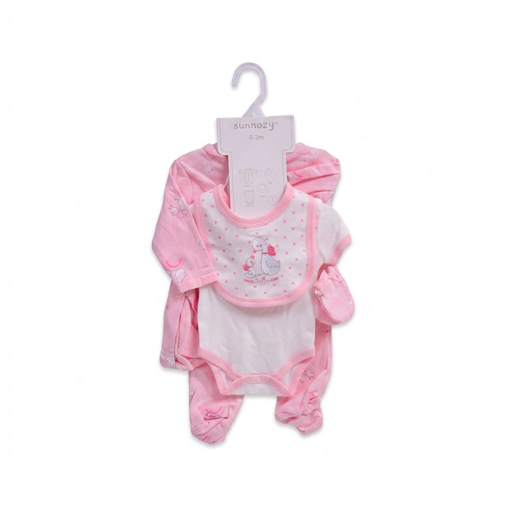 BABY 5PC GIFT SET HANGER PINK IRS-26 0-3M S5380 Default Title - MamasJan KidsWear