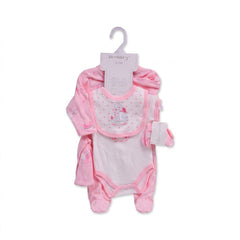 BABY 5PC GIFT SET HANGER PINK IRS-26 3-6M S5380 Default Title - MamasJan KidsWear
