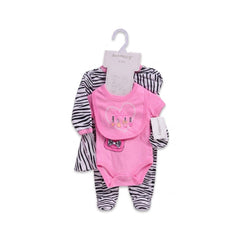BABY 5PC GIFT SET HANGER BLACK/WHITE IRS-26 3-6M S5375 Default Title - MamasJan KidsWear