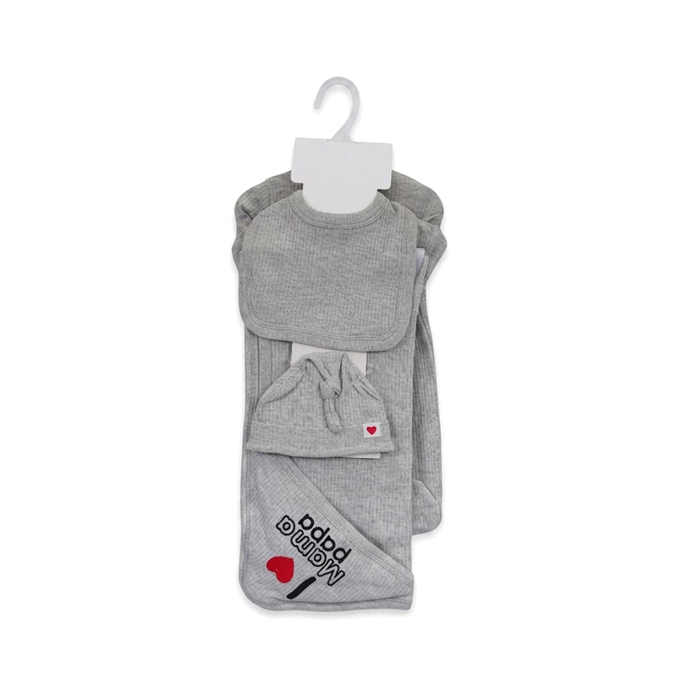 BABY 6PC GIFT SET HANGER GREY IRS-26 0-3M S6318 Default Title - MamasJan KidsWear