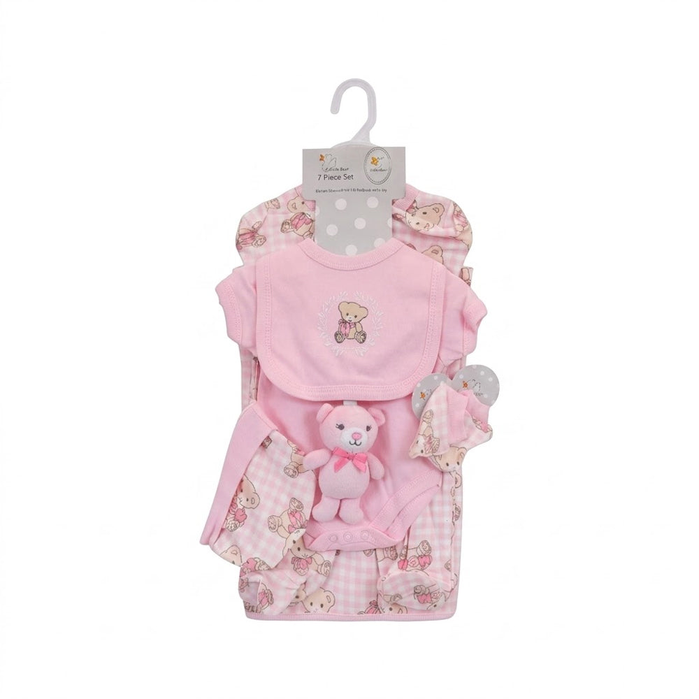 BABY 7PC GIFT SET HANGER PINK IRS-26 0-3M S7328 Default Title - MamasJan KidsWear