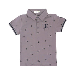 BOYS S/S T-SHIRT POLO GREY IR 2-3 YEAR A7783 Default Title - MamasJan KidsWear
