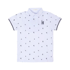 BOYS S/S T-SHIRT POLO WHITE IR 10-11 YEAR A7783 Default Title - MamasJan KidsWear