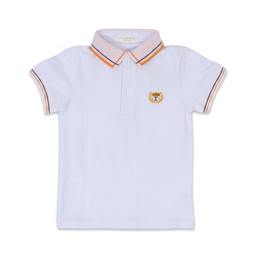BOYS S/S T-SHIRT POLO WHITE IR 4-5 YEAR L221 Default Title - MamasJan KidsWear