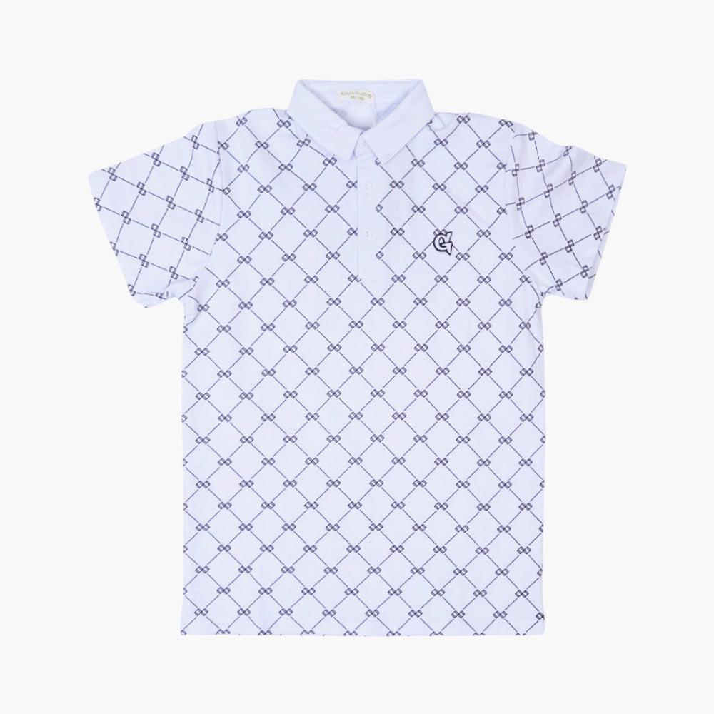 BOYS S/S T-SHIRT POLO WHITE IR 11-12 YEAR C110 Default Title - MamasJan KidsWear