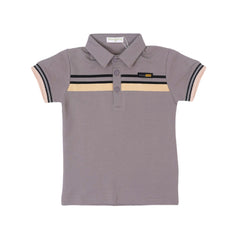 BOYS S/S T-SHIRT POLO GREY IR 4-5 YEAR A7149 Default Title - MamasJan KidsWear