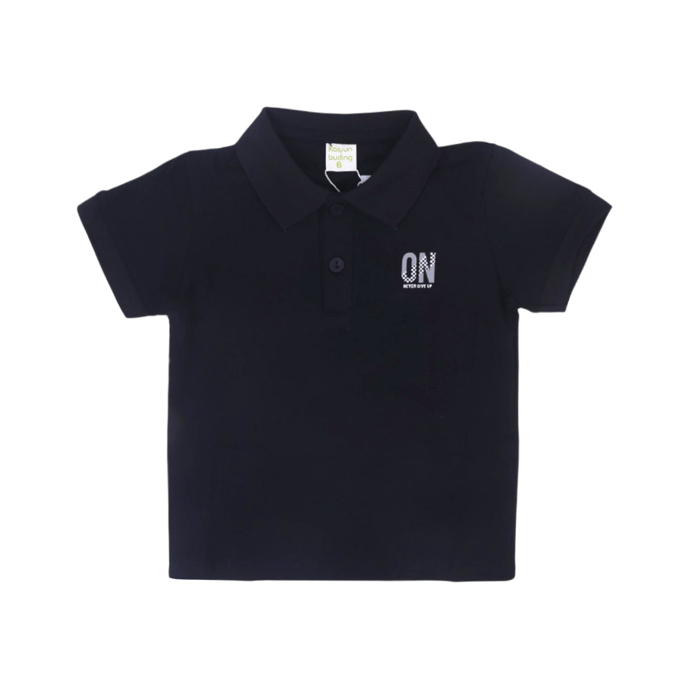 BOYS S/S T-SHIRT POLO NAVY BLUE IR 2-3 YEAR C218 Default Title - MamasJan KidsWear