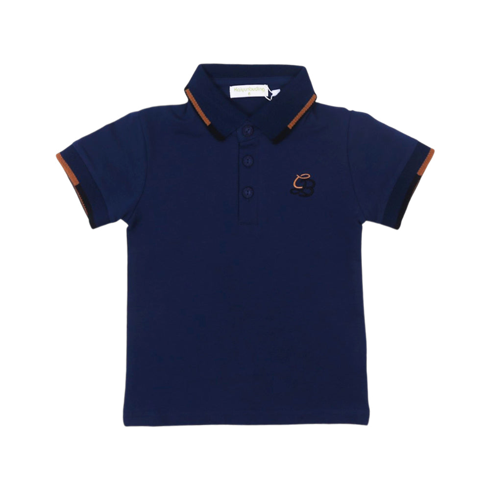 BOYS S/S T-SHIRT POLO NAVY BLUE IR 2-3 YEAR A7855 Default Title - MamasJan KidsWear
