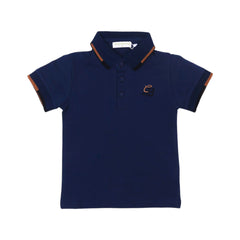 BOYS S/S T-SHIRT POLO NAVY BLUE IR 2-3 YEAR A7855 Default Title - MamasJan KidsWear