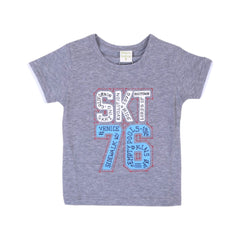 BOYS S/S T-SHIRT ROUND NECK GREY IR 9-12M A7706 Default Title - MamasJan KidsWear