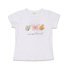 GIRLS S/S KNIT BLOUSE WHITE IR 3-4 YEAR S179 Default Title - MamasJan KidsWear