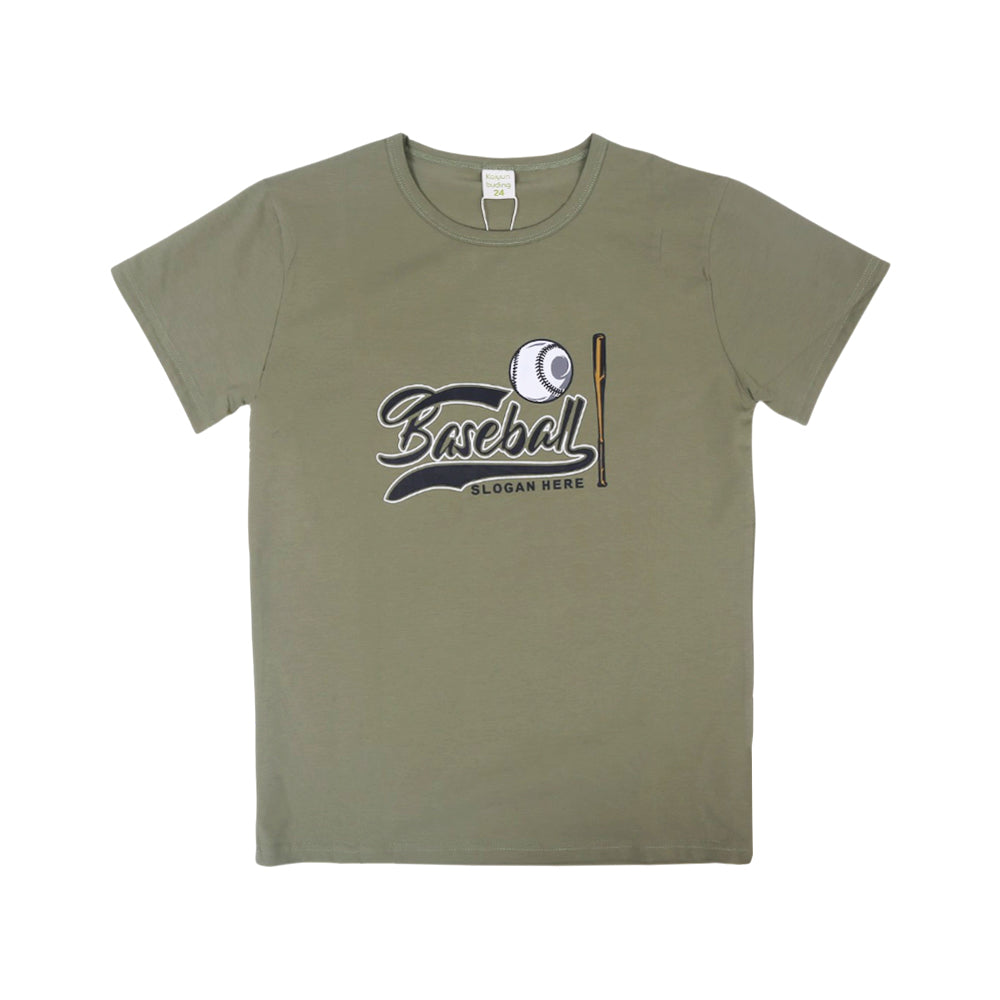 BOYS S/S T-SHIRT ROUND NECK GREEN IR 11-12 YEAR A7813 Default Title - MamasJan KidsWear