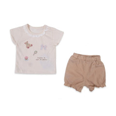 GIRLS S/S 2PC KNICKER SUIT SKIN IR-26 3-6M 5881 Default Title - MamasJan KidsWear
