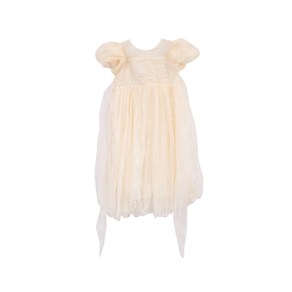 GIRLS S/S FANCY FROCK OFF WHITE IR-26 6-7 YEAR 32061 Default Title - MamasJan KidsWear