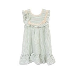 GIRLS CAP/SLV COTTON FROCK L GREEN IR-26 4-5 YEAR 32030 Default Title - MamasJan KidsWear