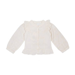 GIRLS L/S COTTON CHICKEN BLOUSE OFF WHITE IR-26 5-6 YEAR 291 Default Title - MamasJan KidsWear