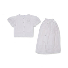GIRLS CAP /SLV 2PC SKIRT SUIT WHITE IR-26 9-10 YEAR 96160 Default Title - MamasJan KidsWear