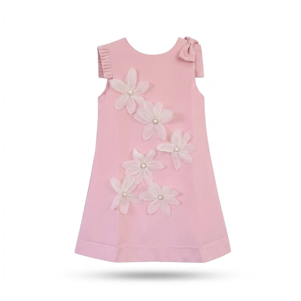 GIRLS S/S FANCY FROCK T PINK IR-26 7-8 YEAR S-24317 Default Title - MamasJan KidsWear