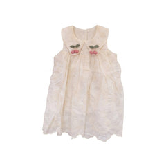 GIRLS S/L COTTON EMB FROCK OFF WHITE IR-26 3-4 YEAR H-10530 Default Title - MamasJan KidsWear