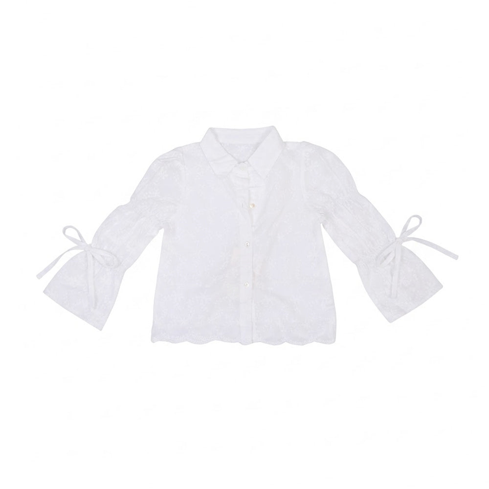 GIRLS L/S COTTON EMB BLOUSE OFF WHITE IR-26 5-6 YEAR 29889 Default Title - MamasJan KidsWear