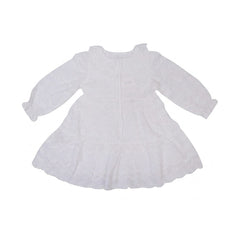 GIRLS L/S COTTON CHICKEN FROCK WHITE IR-26 5-6 YEAR 97089 Default Title - MamasJan KidsWear
