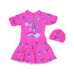 GIRLS S/S 2PC SWIMMING COSTUME FROCK STYLE IRS-26 7-8 YEAR 1 Default Title - MamasJan KidsWear