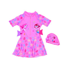 GIRLS S/S 2PC SWIMMING COSTUME FROCK STYLE IRS-26 7-8 YEAR 1 Default Title - MamasJan KidsWear