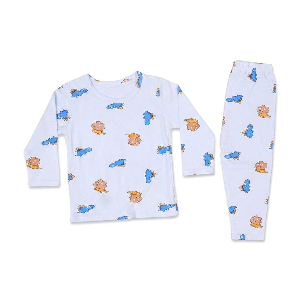 BOYS L/S 2PC L/W SLEEPING SUIT SKY BLUE 12-18M ZHS-26 6365 I Default Title - MamasJan KidsWear