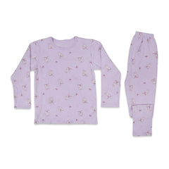 GIRLS L/S 2PC L/W SLEEPING SUIT L-PURPLE 6-7YEAR ZHS-26 7286 Default Title - MamasJan KidsWear