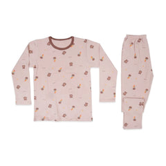 GIRLS L/S 2PC L/W SLEEPING SUIT SKIN 7-8YEAR ZHS-26 7286 I.G Default Title - MamasJan KidsWear